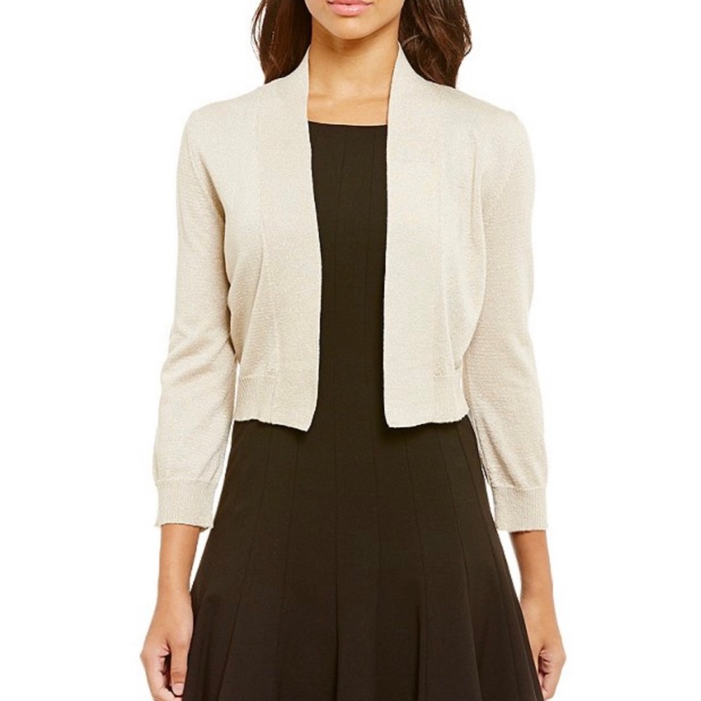Calvin Klein Beige Gold Cardigan Shrug